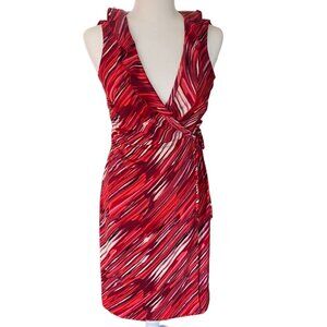 Giorgio Fiolini Womens Sleeveless Wrap Dress-Red-Size Small-GUC